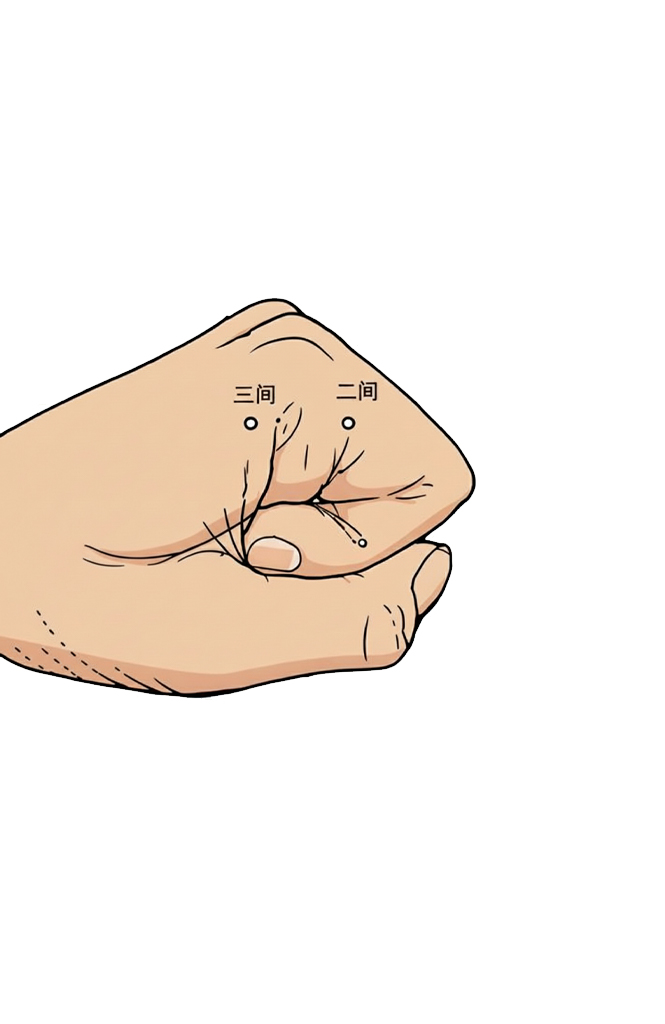 三间穴 / LI-3 / Sanjian / Third Space Point / 输穴 Shu-Stream Point