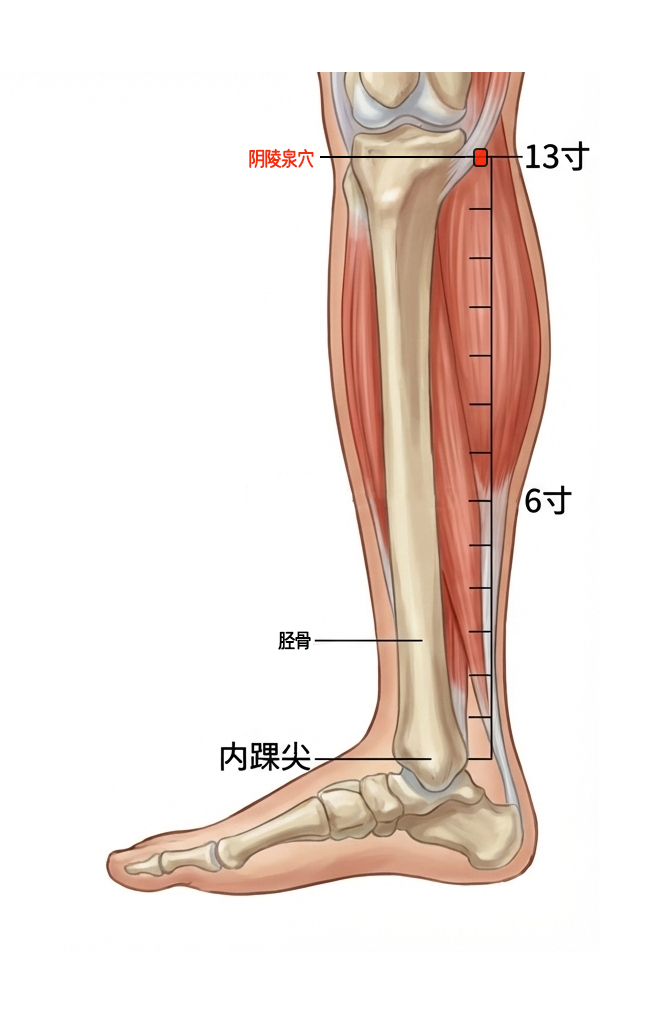 阴陵泉穴 / SP-9 / Yinlingquan / Mound Spring / 足太阴脾经 · 合穴（He Point / He-Sea Point）