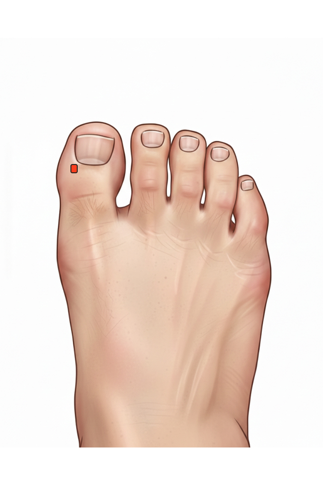 隐白穴 / SP-1 / Yinbai / Hidden White / 足太阴脾经 · 井穴